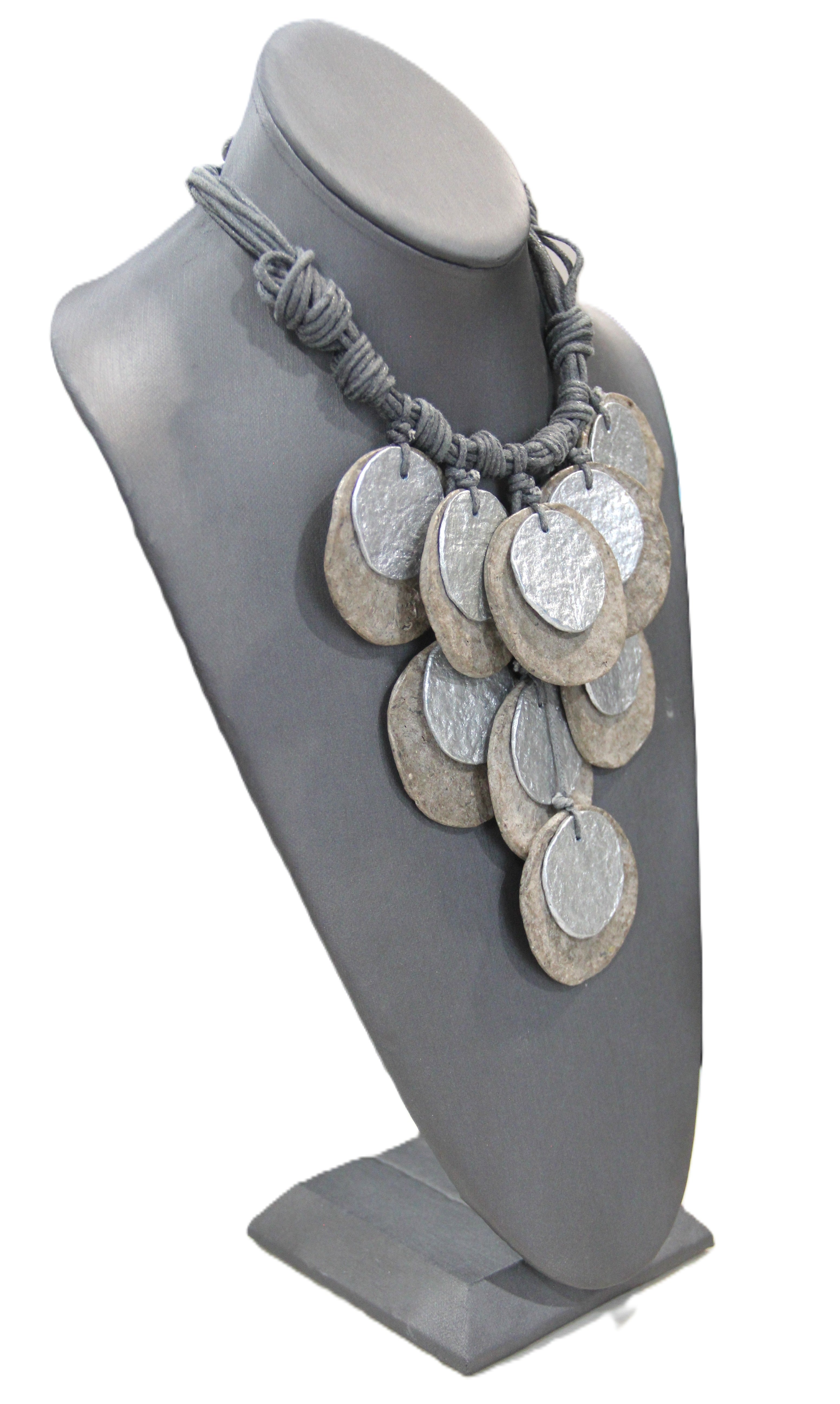 Recycled paper statement necklace possibly iris Apfel Rara Avis