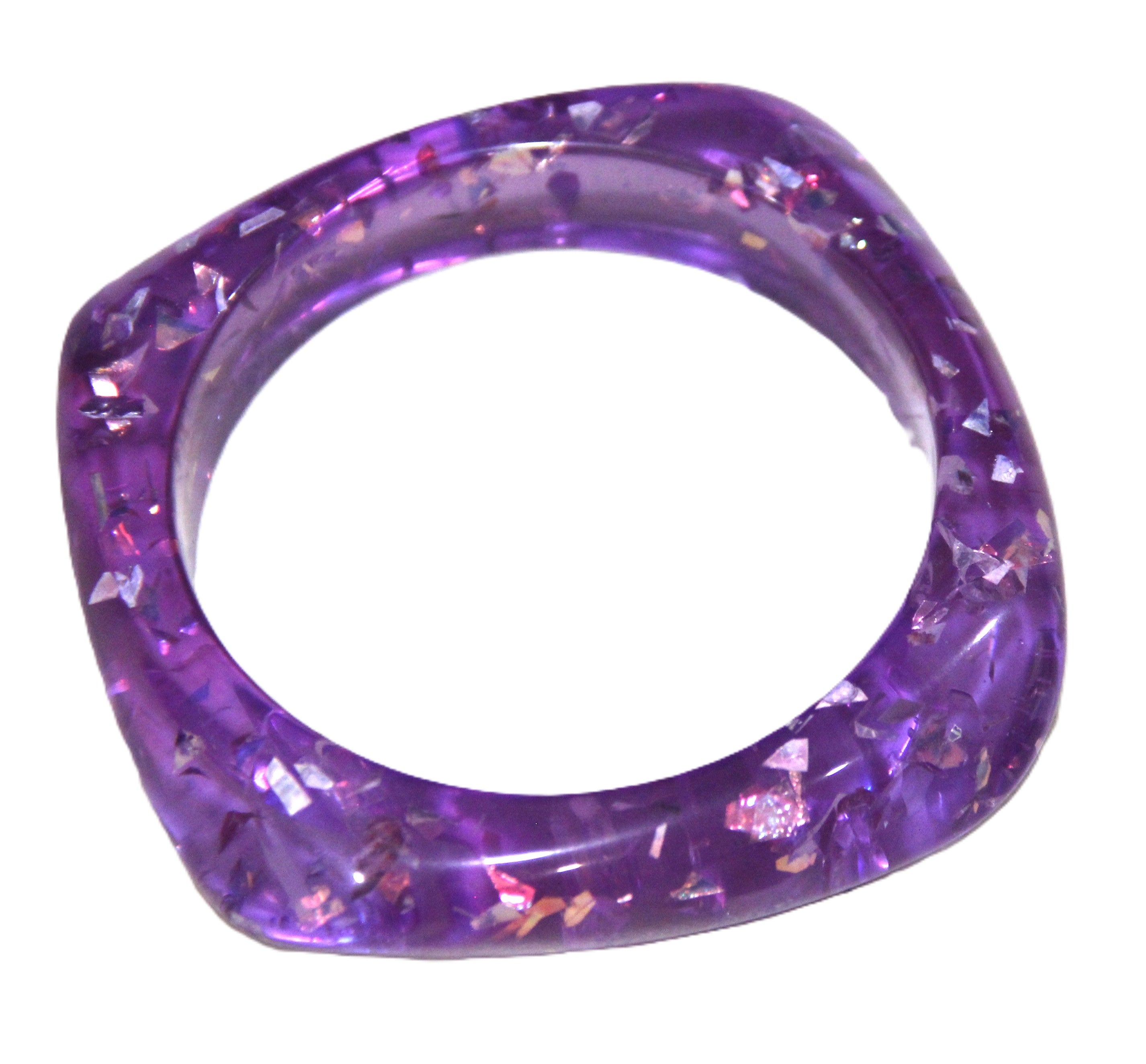 PURPLE FOIL MODERN RESIN BANGLE BRACELET