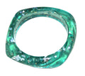 TEAL FOIL MODERN RESIN BANGLE BRACELET