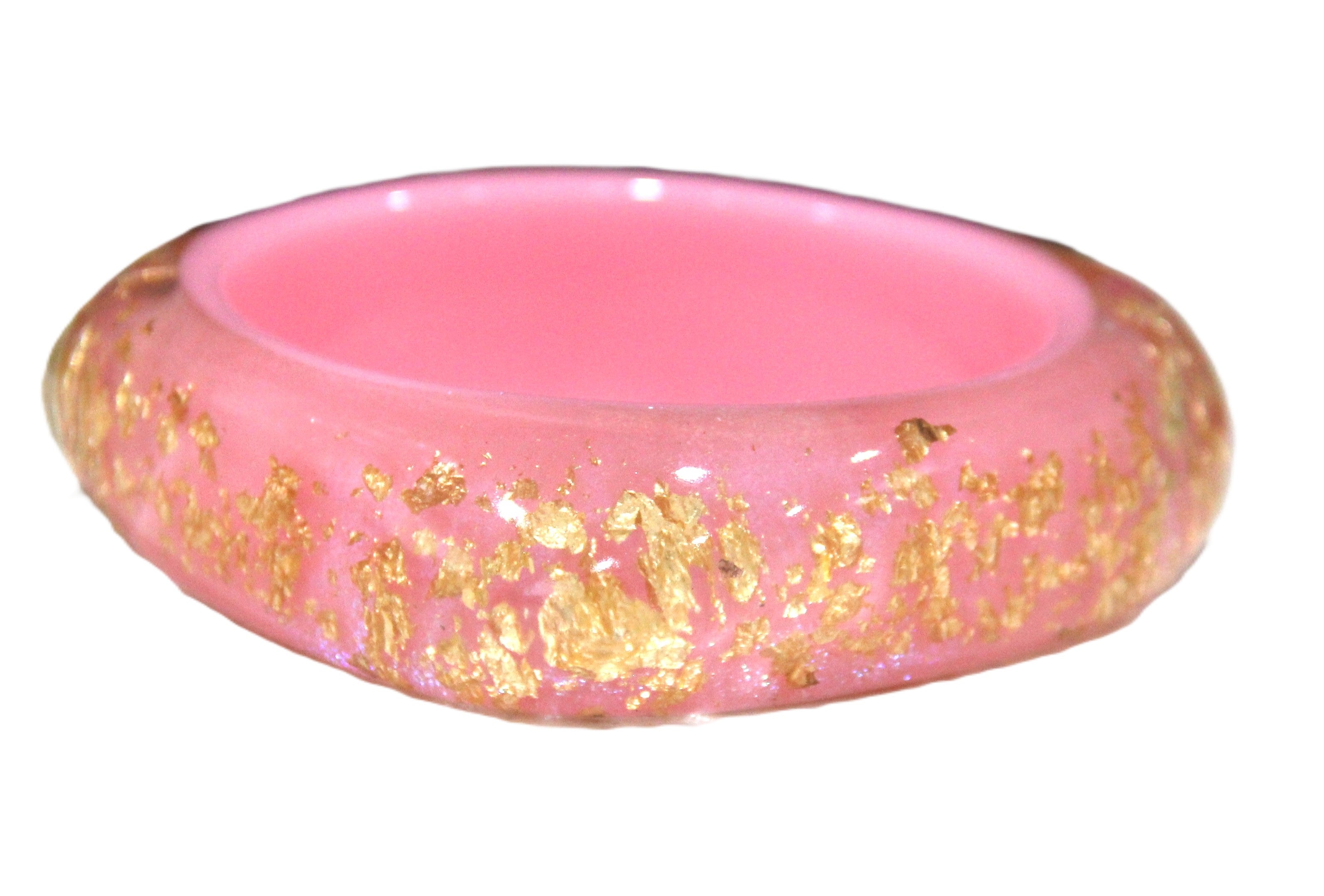 GOLD FOIL PINK MODERN RESIN BANGLE BRACELET