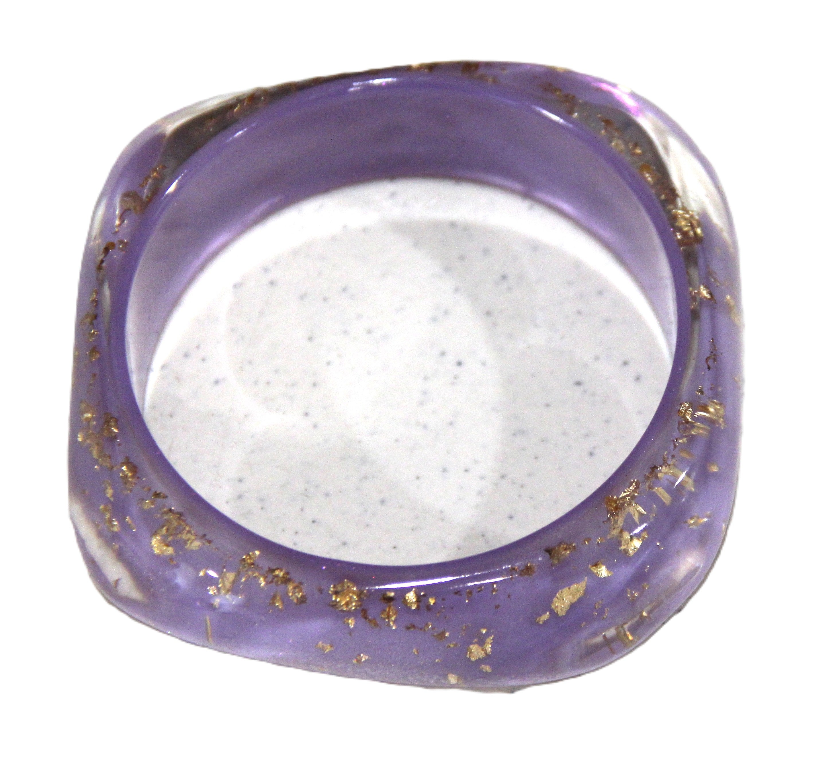 GOLD FOIL PURPLE MODERN RESIN BANGLE BRACELET