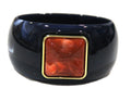 CONTEMPORARY RESIN BANGLE BRACELET - NAVY RUST RED SQUARE
