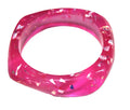 LIGHT PINK FOIL MODERN RESIN BANGLE BRACELET 