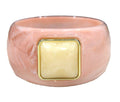CONTEMPORARY RESIN BANGLE BRACELET - PINK SWIRL CREAM SQUARE