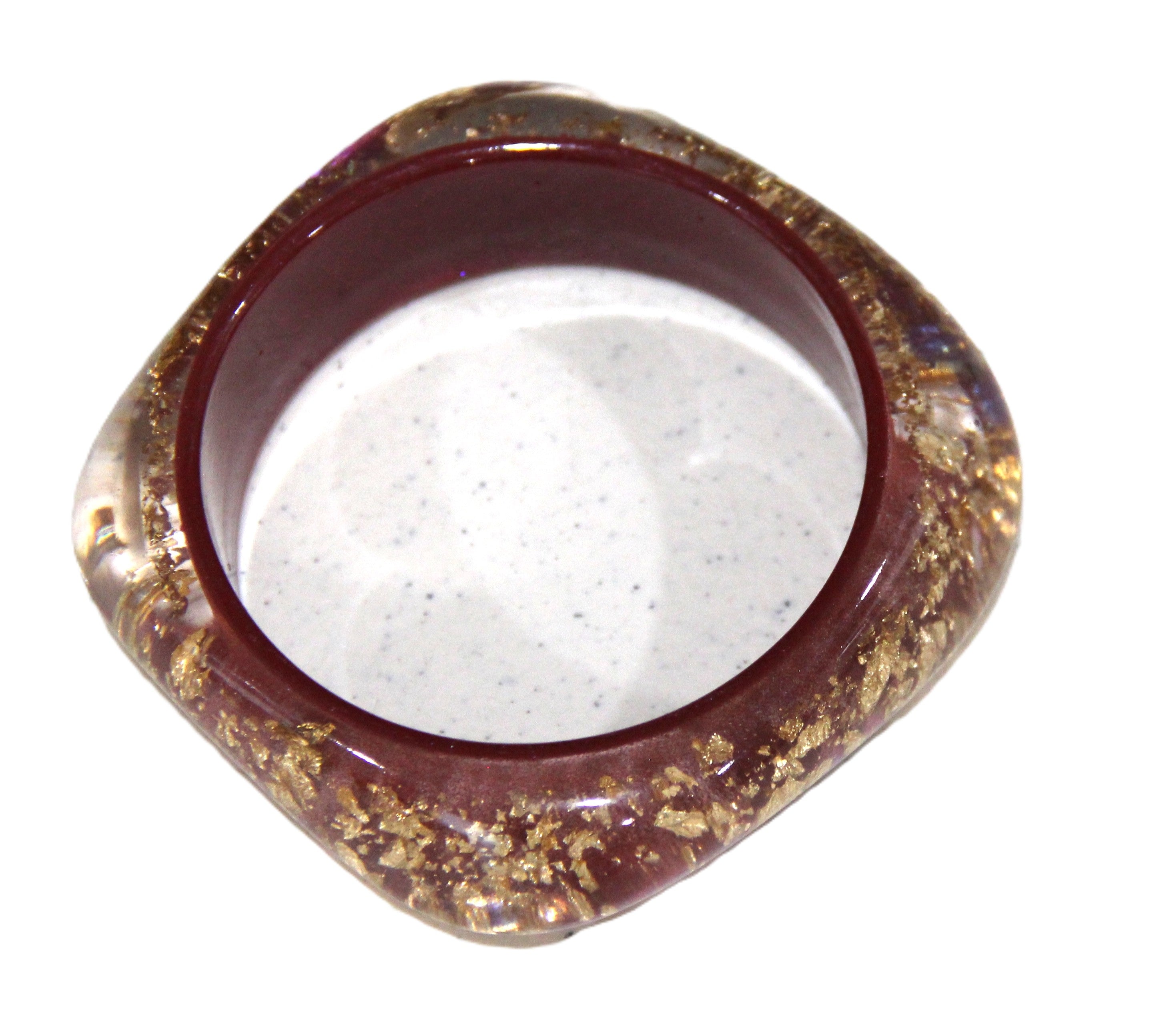 GOLD FOIL RED GALAXY MODERN RESIN BANGLE BRACELET