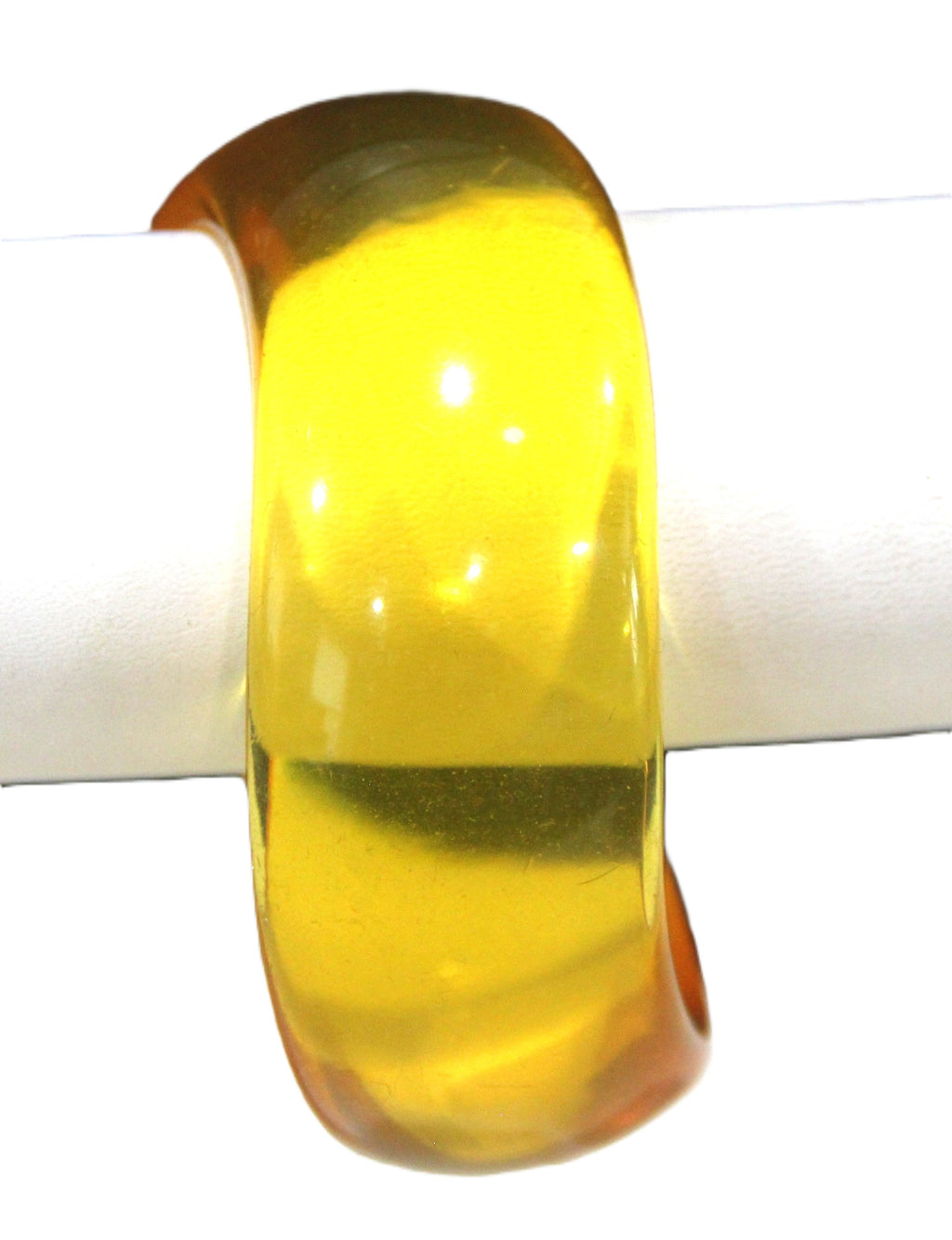 YELLOW TRANSLUCENT BLOB SHAPE MODERN RESIN BANGLE BRACELET 