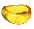 YELLOW TRANSLUCENT BLOB SHAPE MODERN RESIN BANGLE BRACELET 