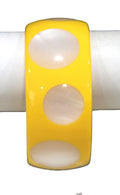 YELLOW & MOP DOT MODERN RESIN BANGLE BRACELET