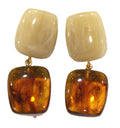 CONTEMPORARY RESIN DANGLE PIERCED EARRINGS