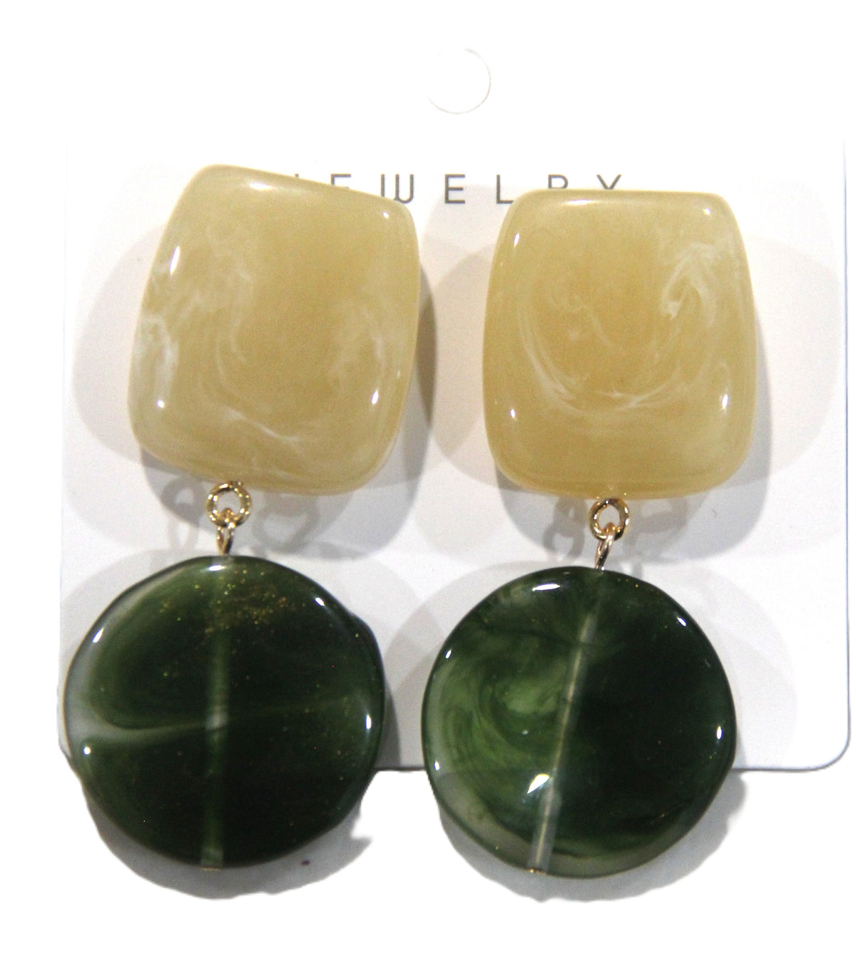 CONTEMPORARY RESIN DANGLE PIERCED EARRINGS