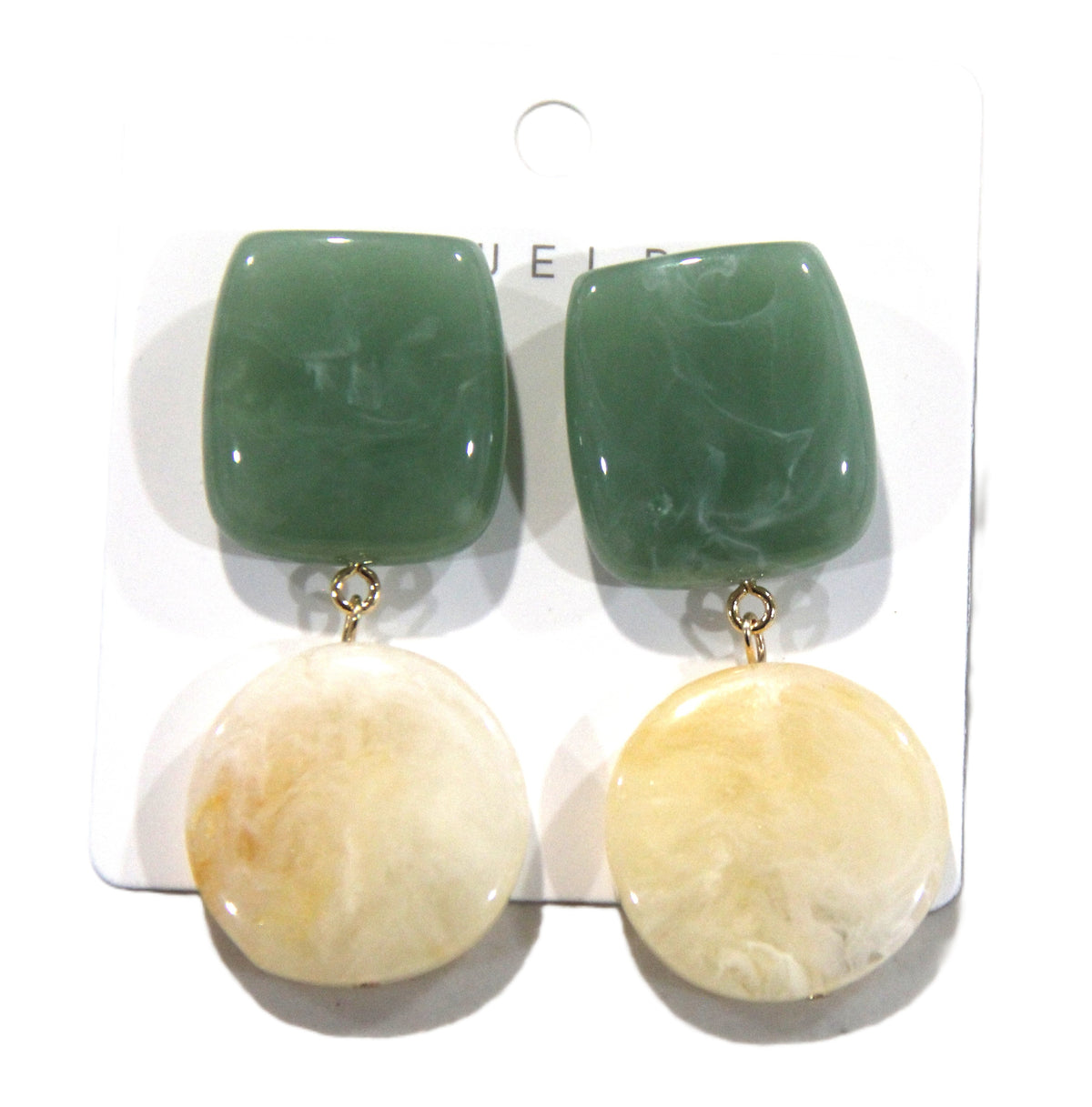 CONTEMPORARY RESIN DANGLE PIERCED EARRINGS