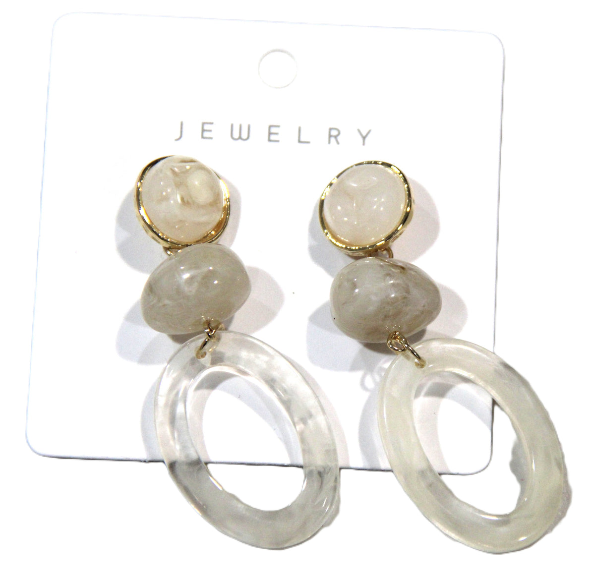 CONTMPORARY RESIN PIERCED EARRINGS