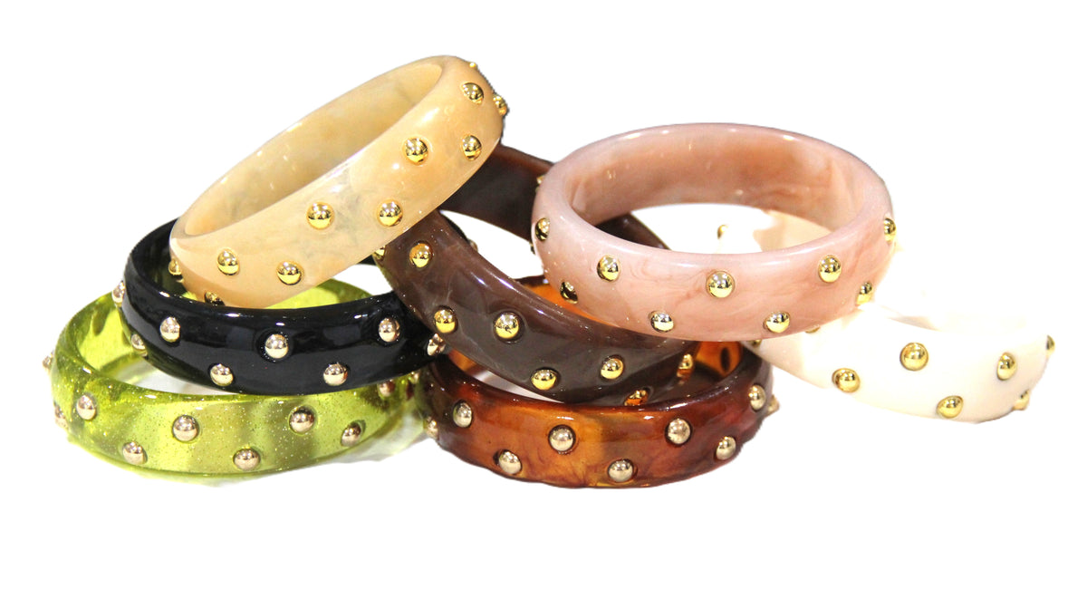 CONTEMPORARY RESIN STUD BANGLE BRACELETS