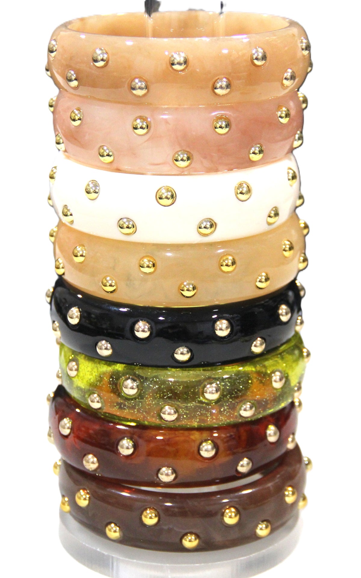 CONTEMPORARY RESIN STUD BANGLE BRACELETS
