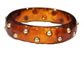 CONTEMPORARY AMBER RESIN STUD BANGLE BRACELET