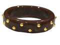 CONTEMPORARY COFFEE BROWN RESIN STUD BANGLE BRACELET