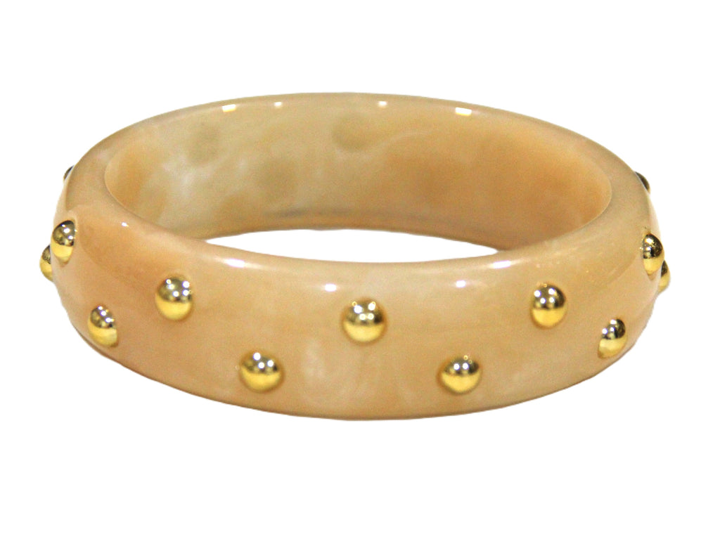 CONTEMPORARY CREAM RESIN STUD BANGLE BRACELET