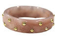 CONTEMPORARY PINK MILK TEA RESIN STUD BANGLE BRACELET