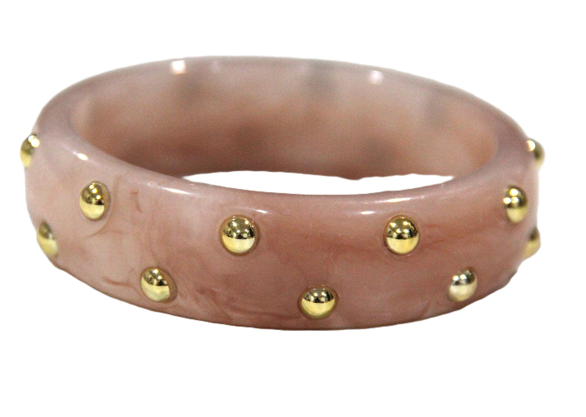 CONTEMPORARY PINK MILK TEA RESIN STUD BANGLE BRACELET
