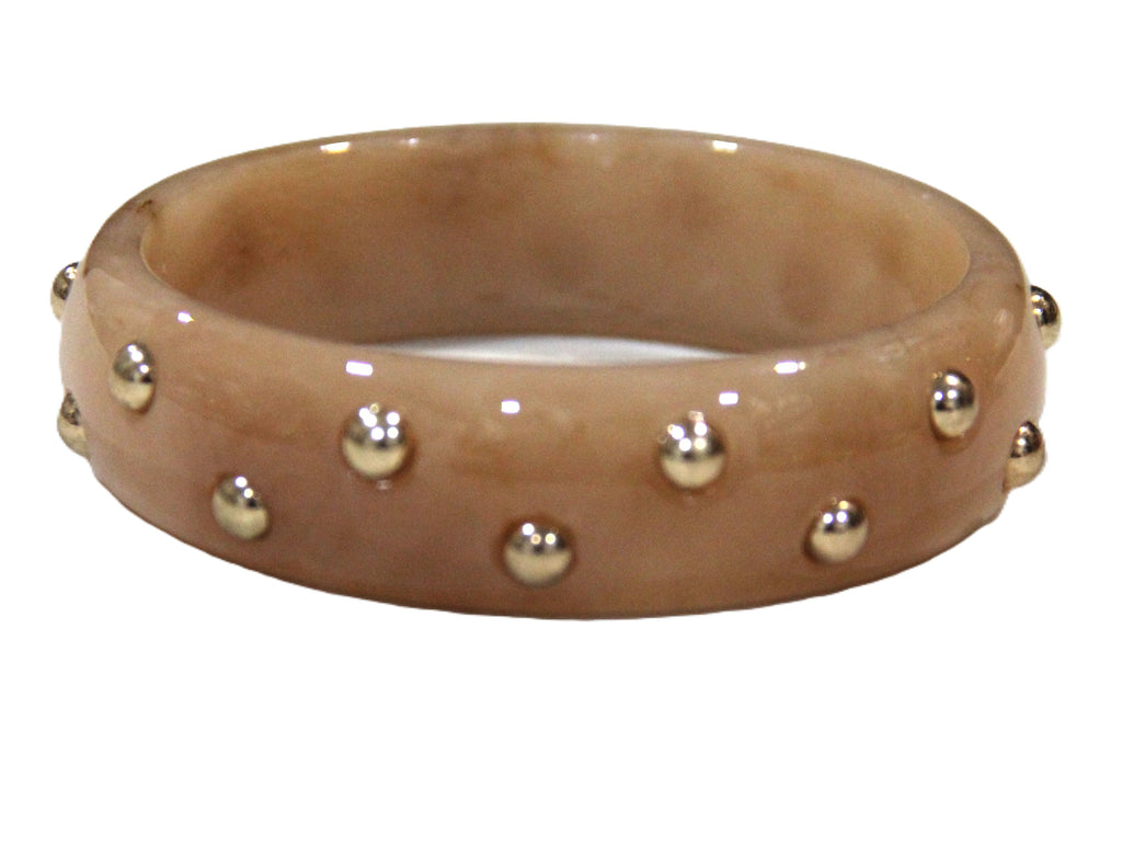 CONTEMPORARY SAND COLOR RESIN STUD BANGLE BRACELET