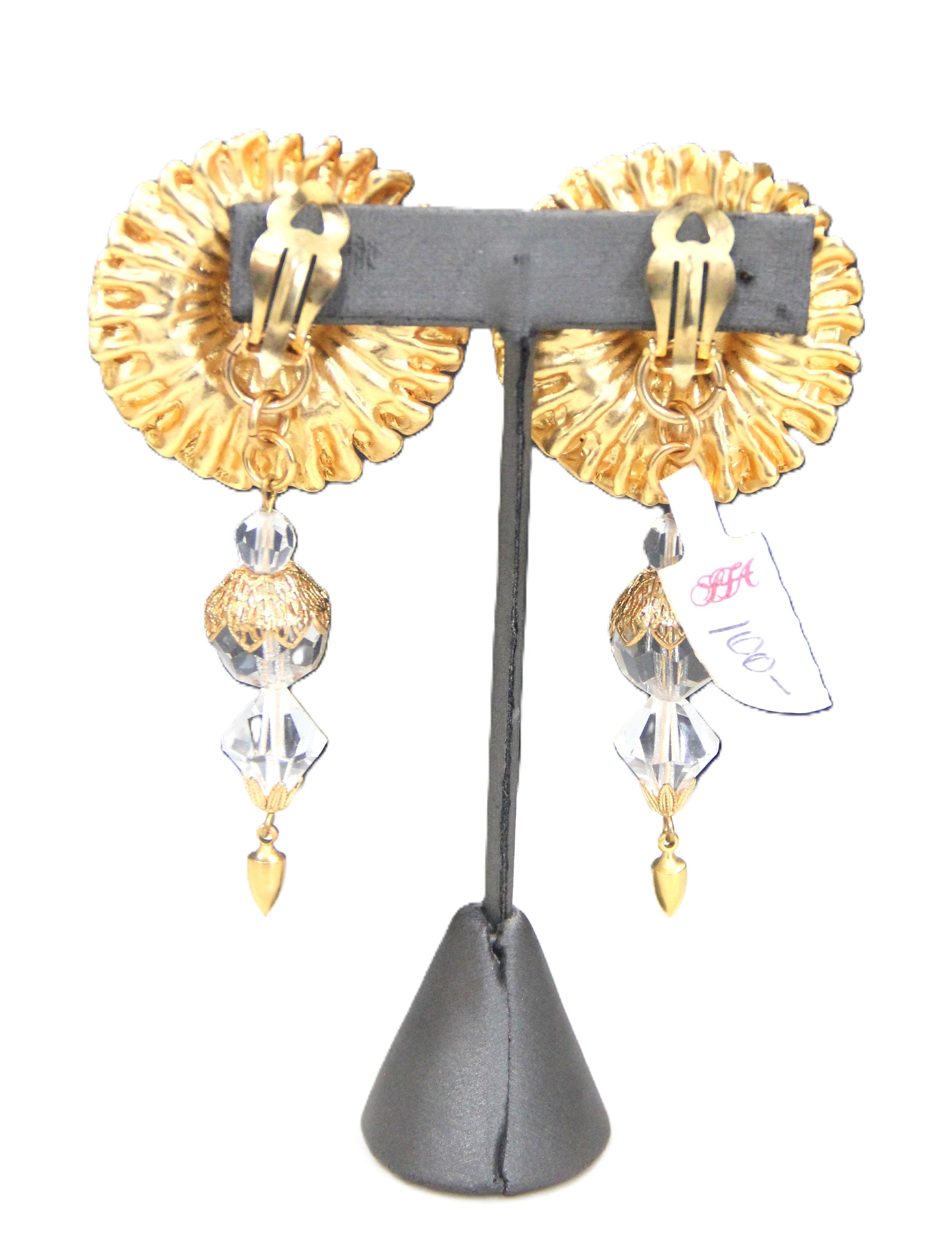 Ro-do for Sak's vintage matte gold sunflower earrings