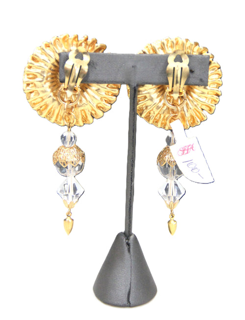 Ro-do for Sak's vintage matte gold sunflower earrings