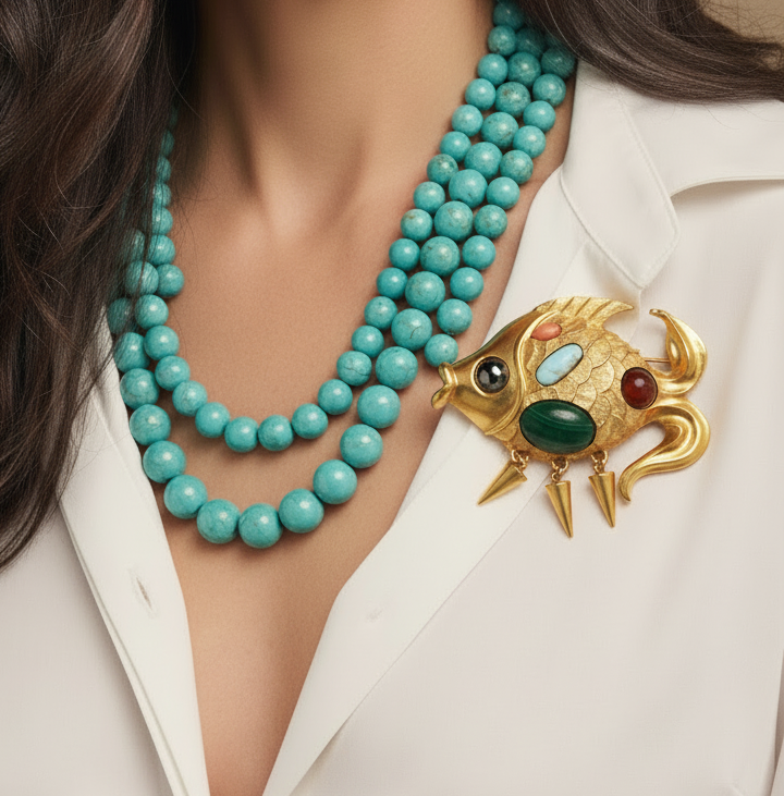 RO-DO fish brooch for Sak's 1980's