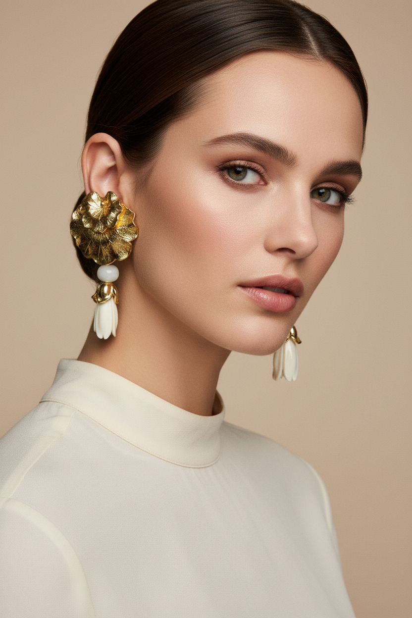 Ro-do for Sak's vintage flower dangle earrings