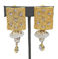 Ro-do for Sak's vintage gold and crystal dangle earrings