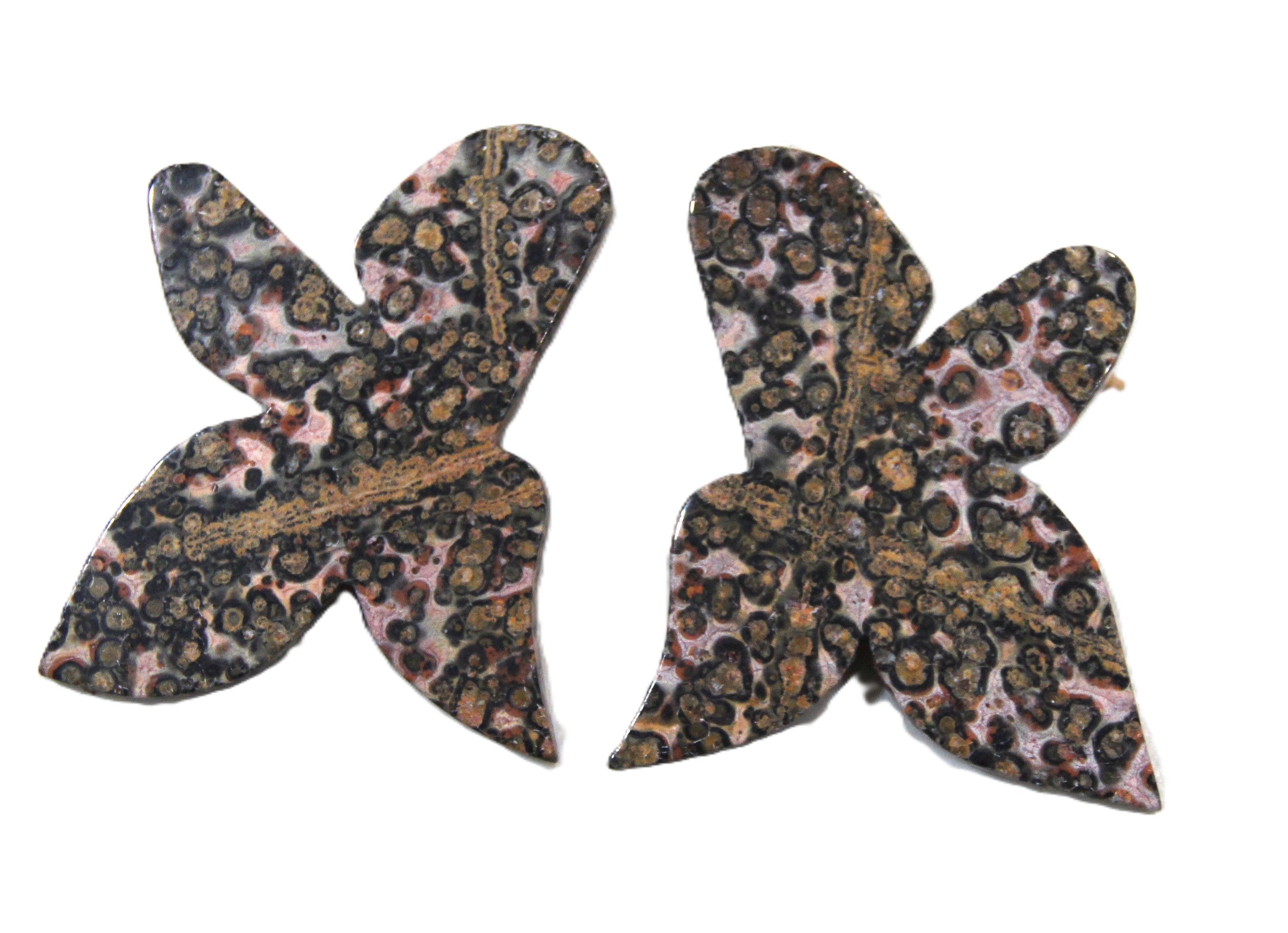 RO-DO sak's leopard jasper huge butterfly earrings