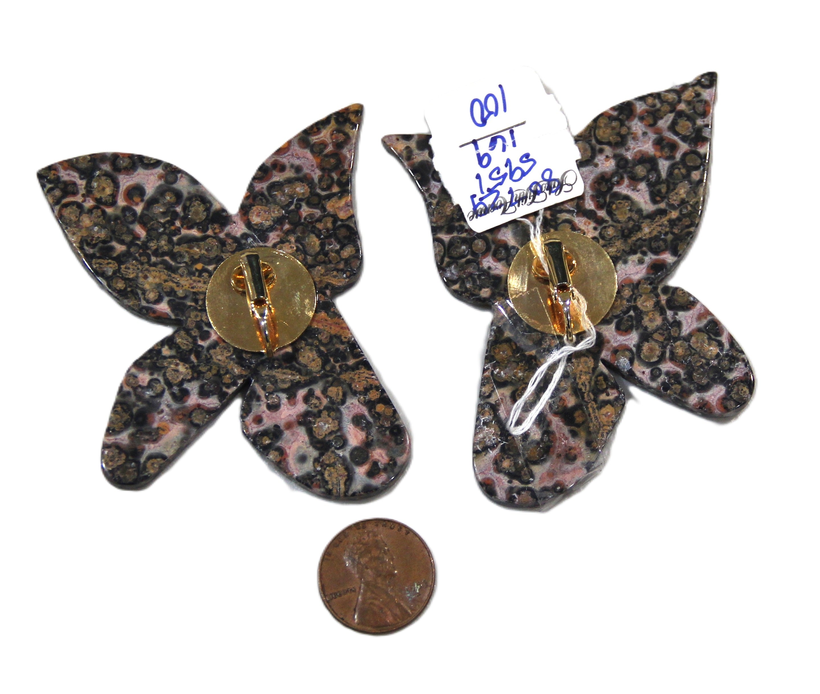 RO-DO sak's leopard jasper huge butterfly earrings
