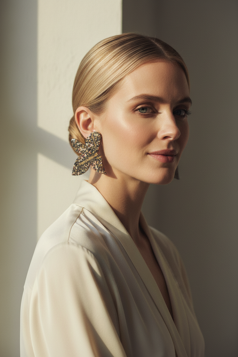 RO-DO sak's leopard jasper huge butterfly earrings