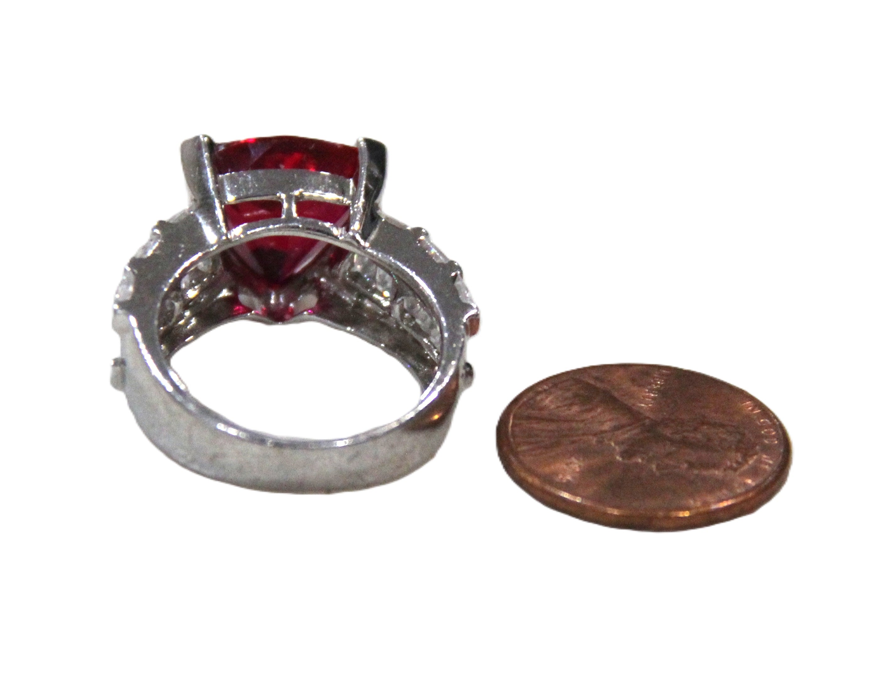 GORGEOUS RUBY TRILLION STERLING RING