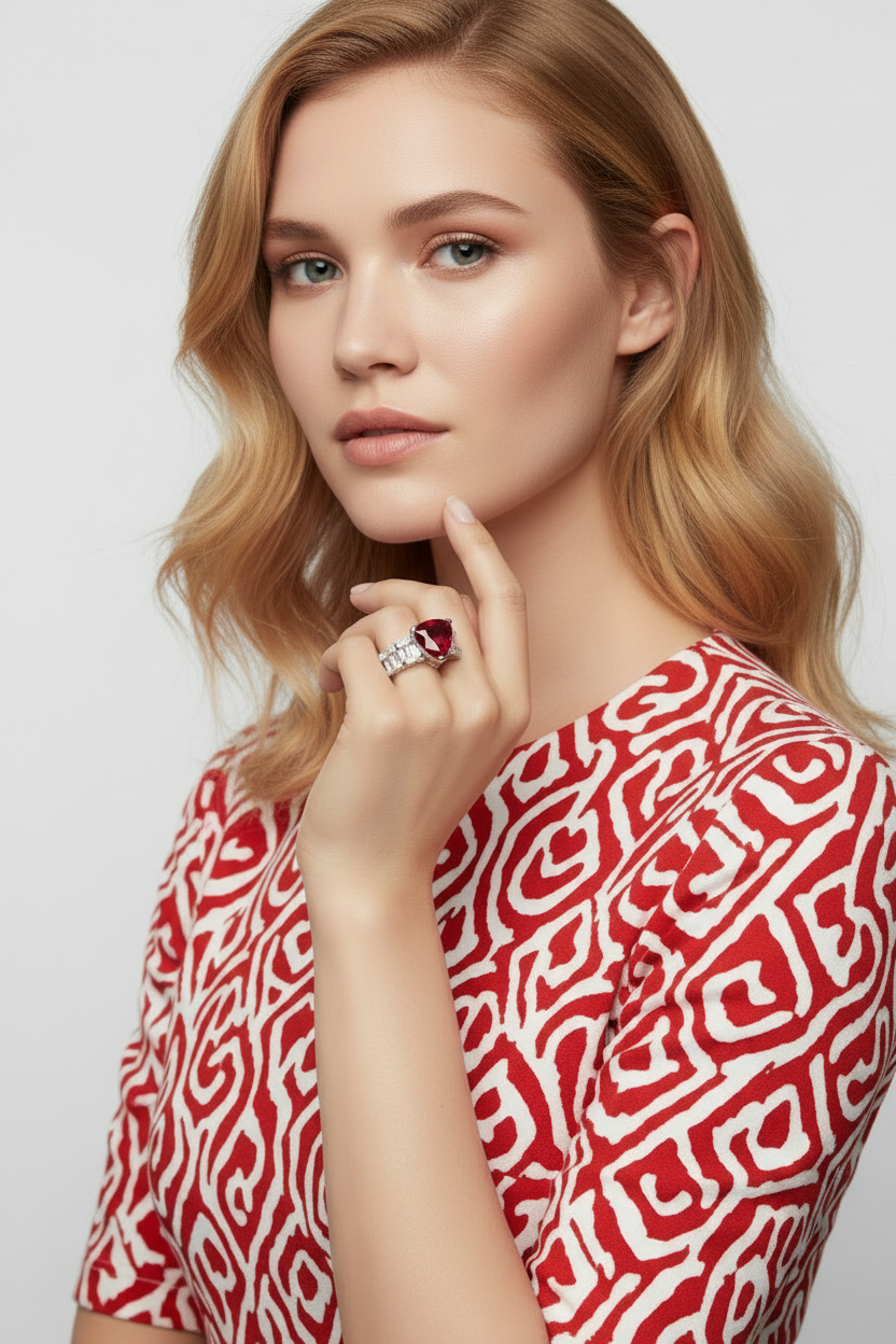 ruby trillion sterling cocktail ring
