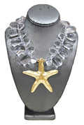MODERN METAL STARFISH & CHUNKY RESIN STATEMENT NECKLACE