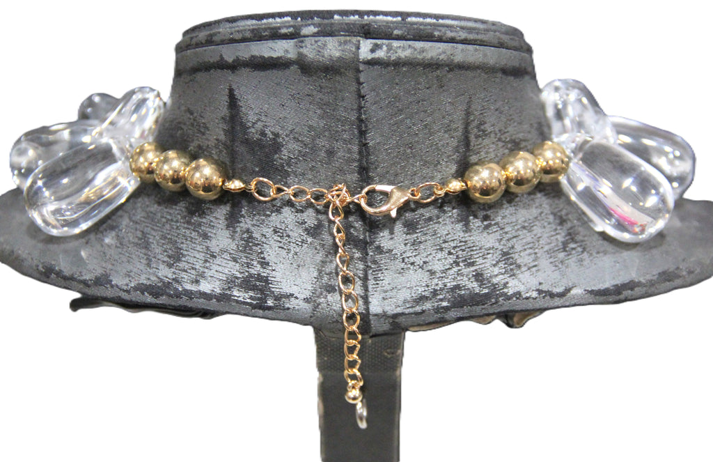 MODERN METAL STARFISH & CHUNKY RESIN STATEMENT NECKLACE
