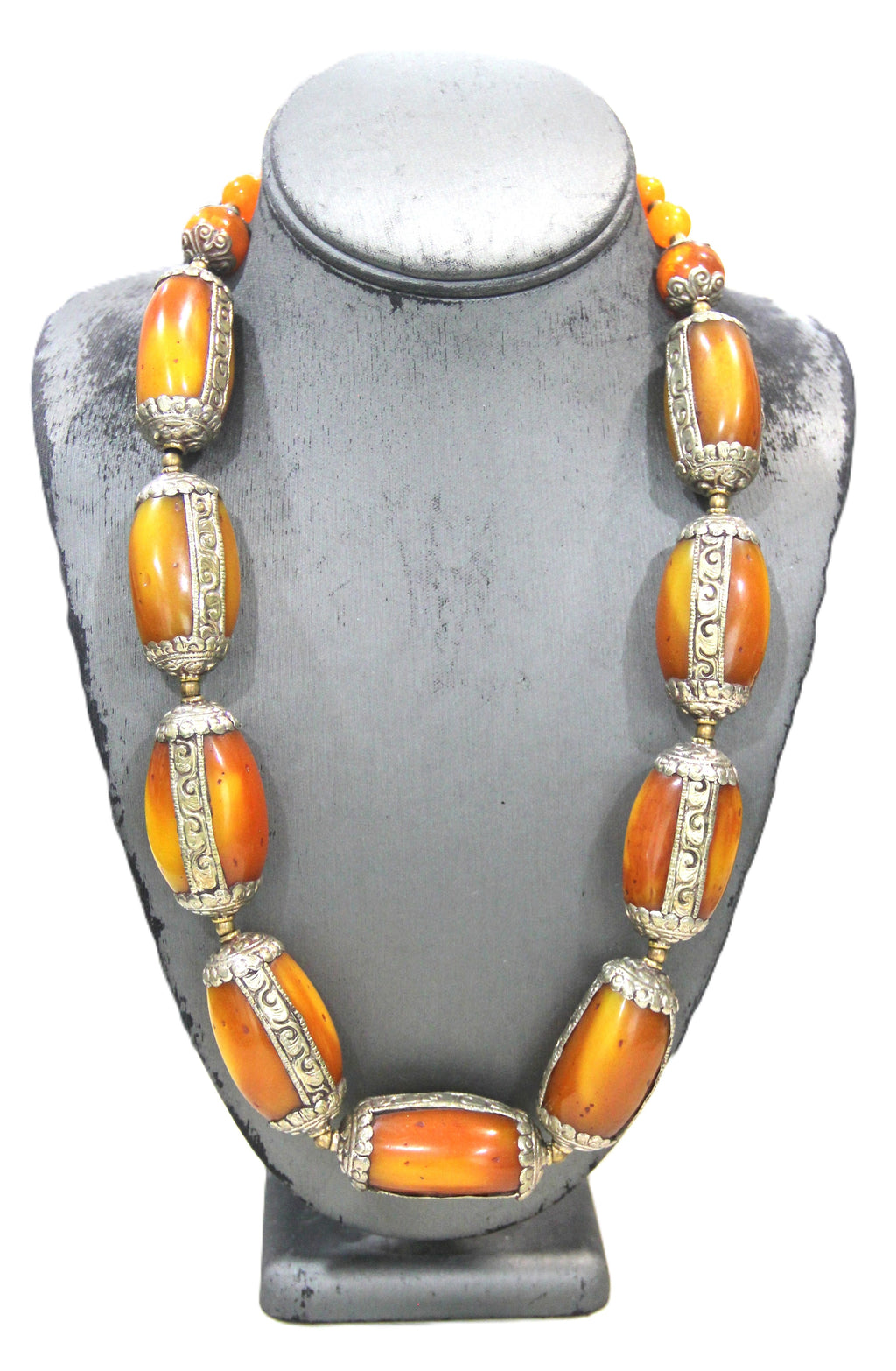 TIBETAN COPAL STATEMENT NECKLACE