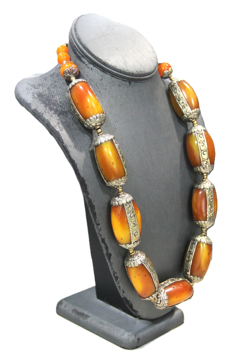 TIBETAN COPAL STATEMENT NECKLACE