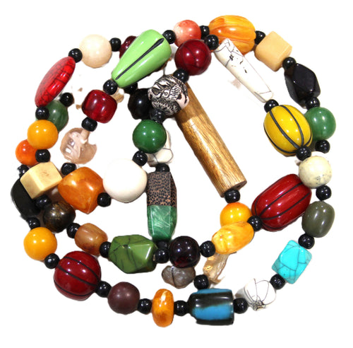 52" INSANE MIXED BEAD NEPALESE STATEMENT NECKLACE