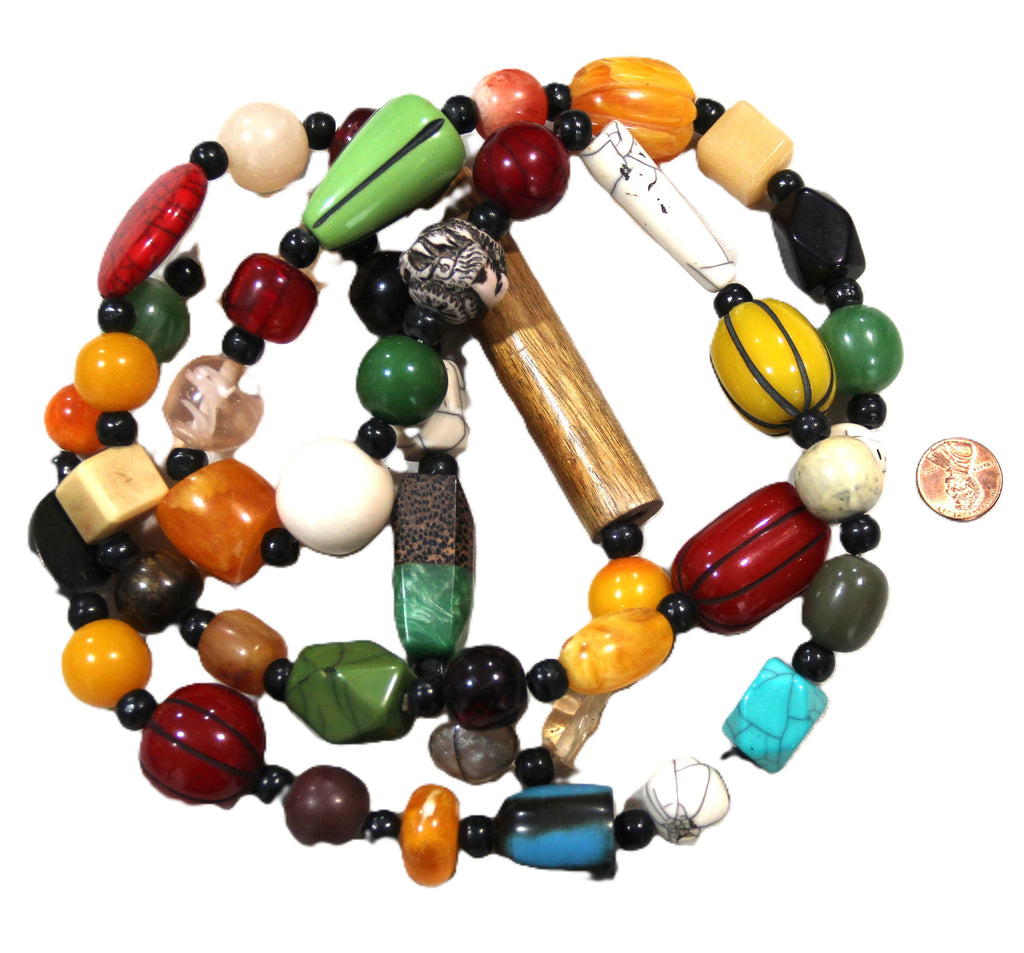 52" INSANE MIXED BEAD NEPALESE STATEMENT NECKLACE