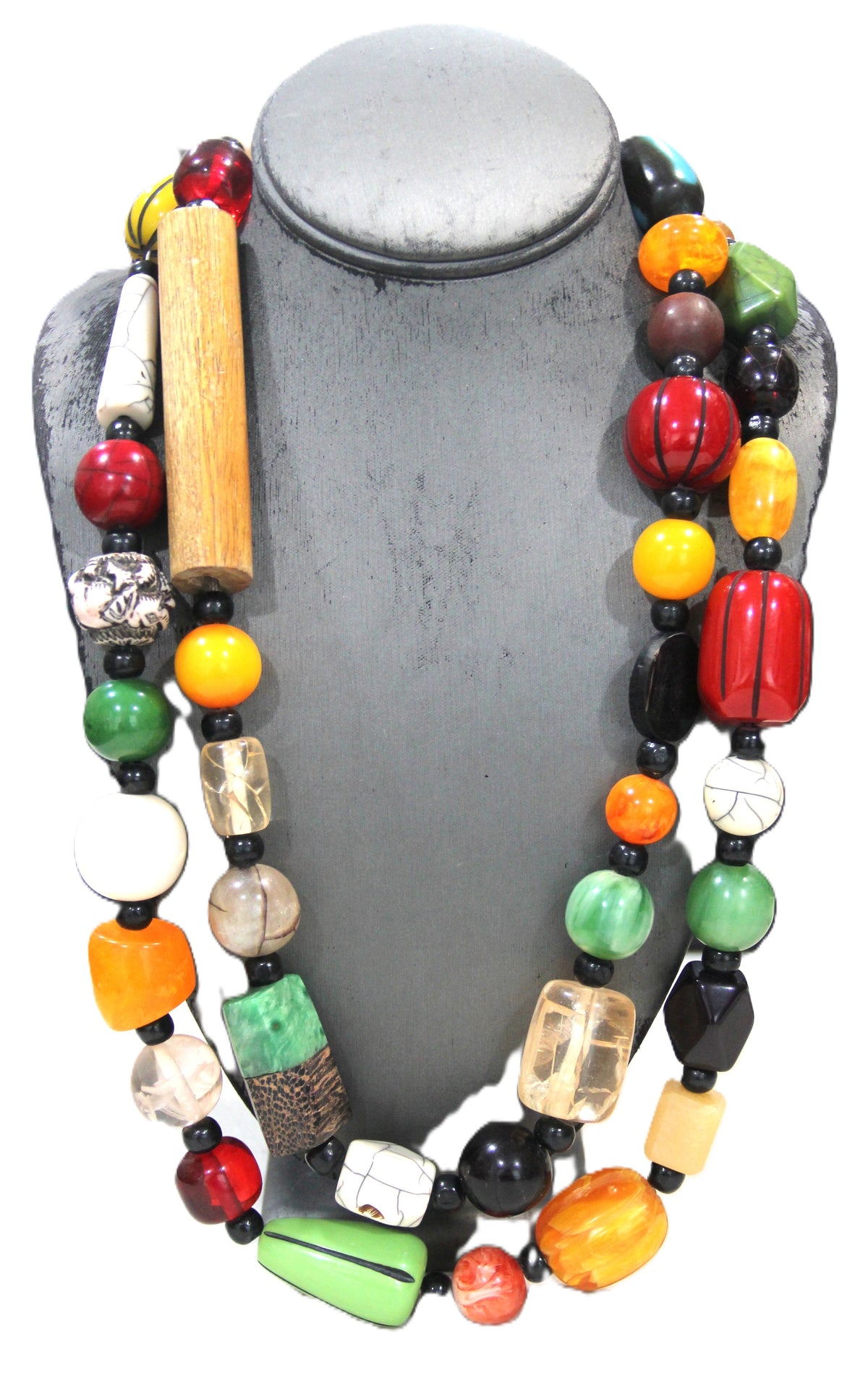 52" INSANE MIXED BEAD NEPALESE STATEMENT NECKLACE
