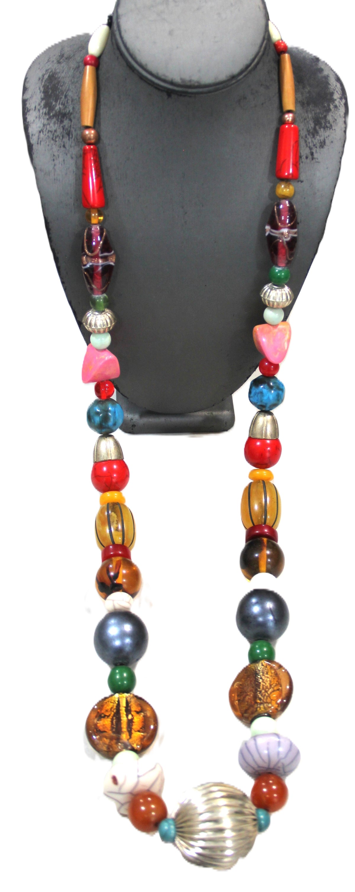 42" INSANE MIXED BEAD NEPALESE STATEMENT NECKLACE