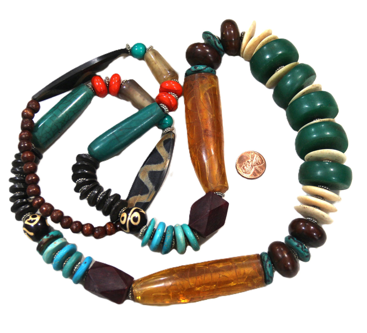 42" INSANE MIXED BEAD NEPALESE STATEMENT NECKLACE