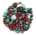 Turquoise and coral statement necklace