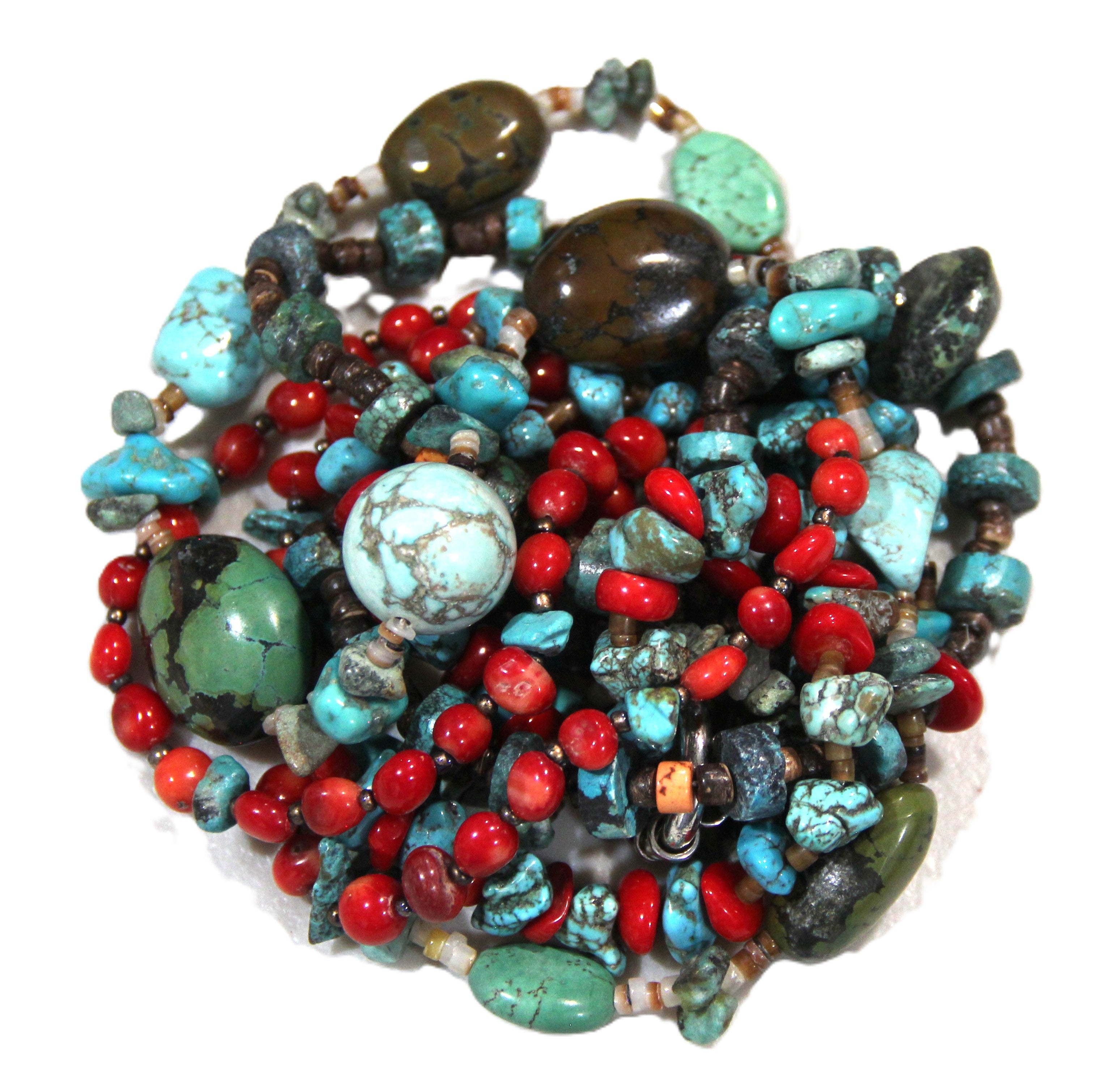 Turquoise and coral statement necklace