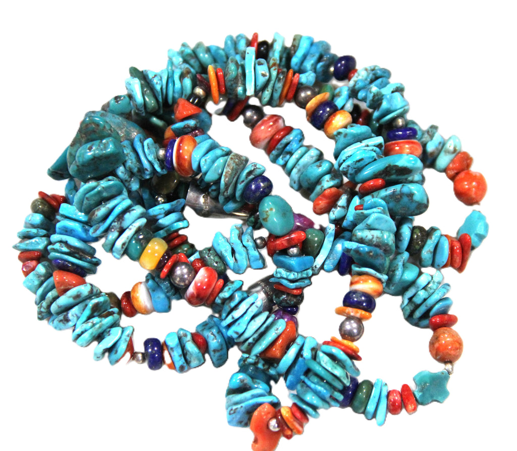Native and Southwest style turquoise and gemstone necklace