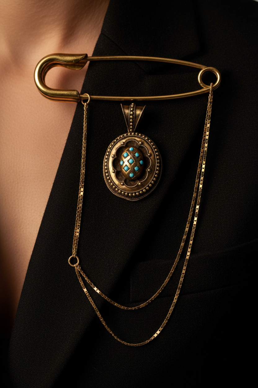 Antique Victorian 18kt gold & Persian Turquoise Braided hair mourning pendant