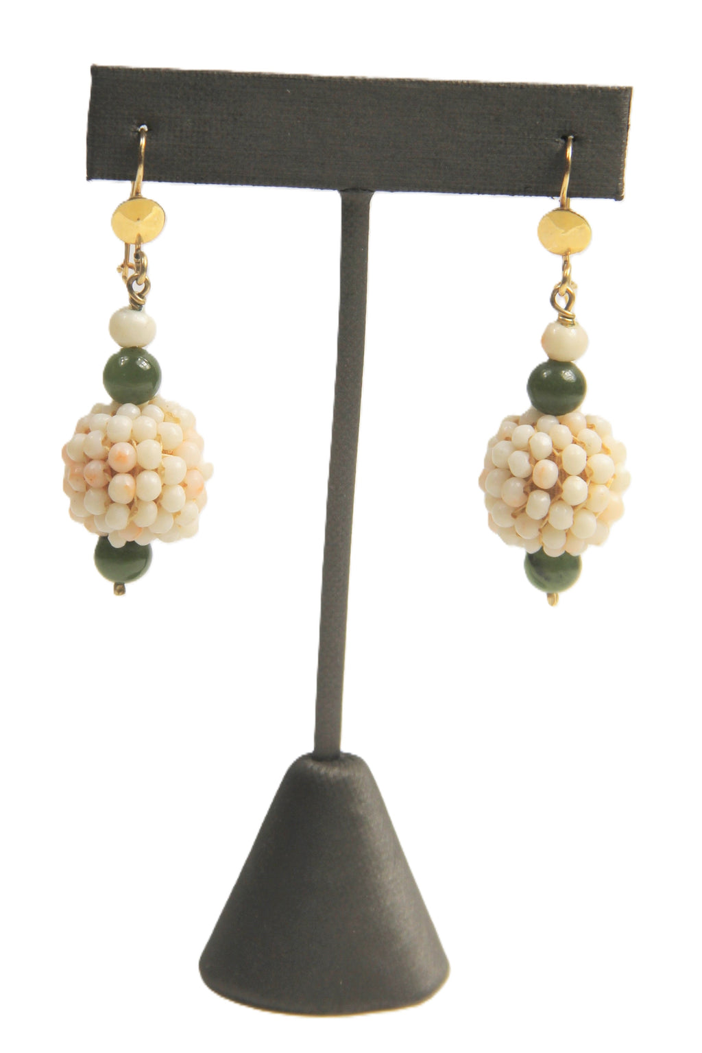 Victorian 14kt gold and coral antique earrings