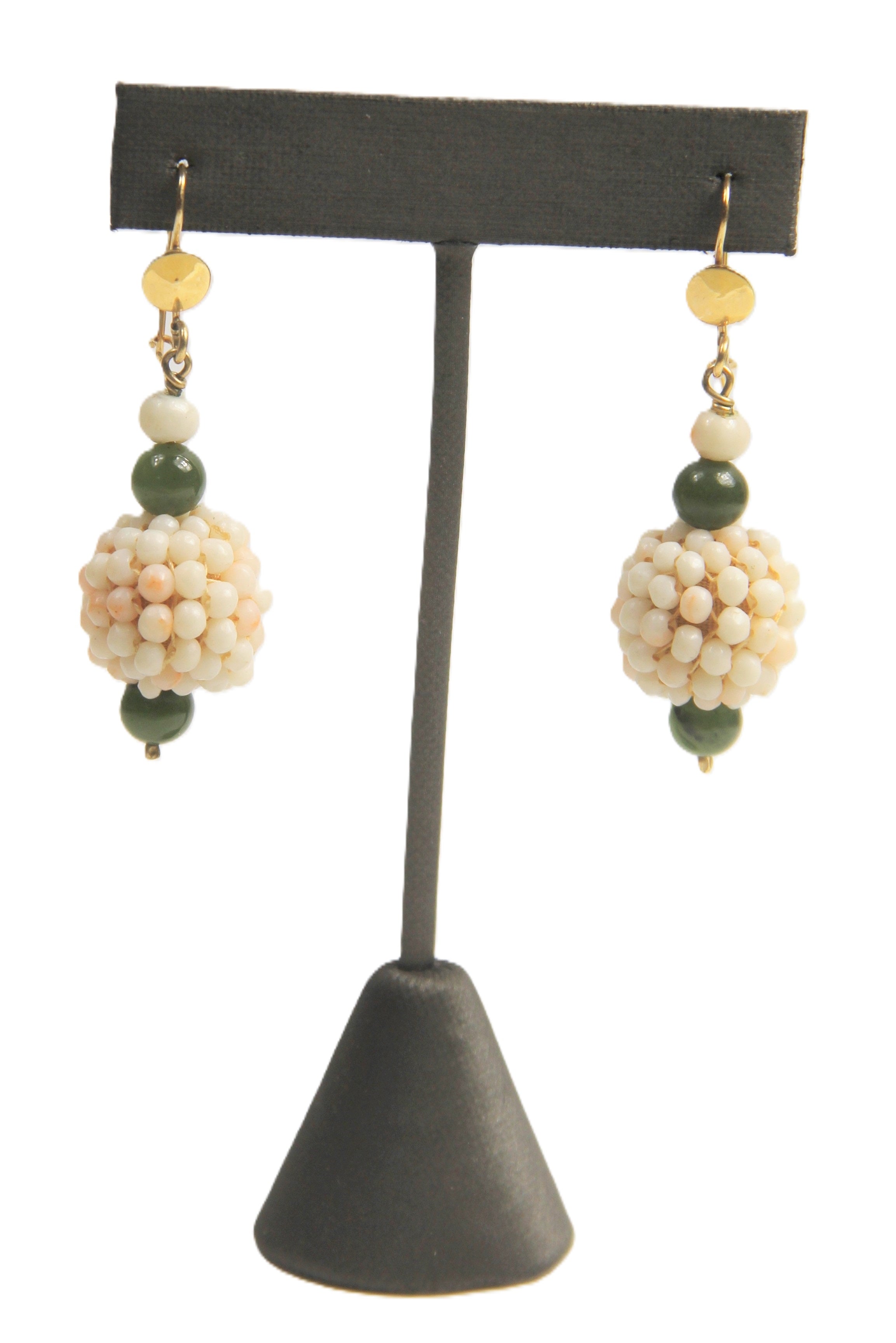 Victorian 14kt gold and coral antique earrings