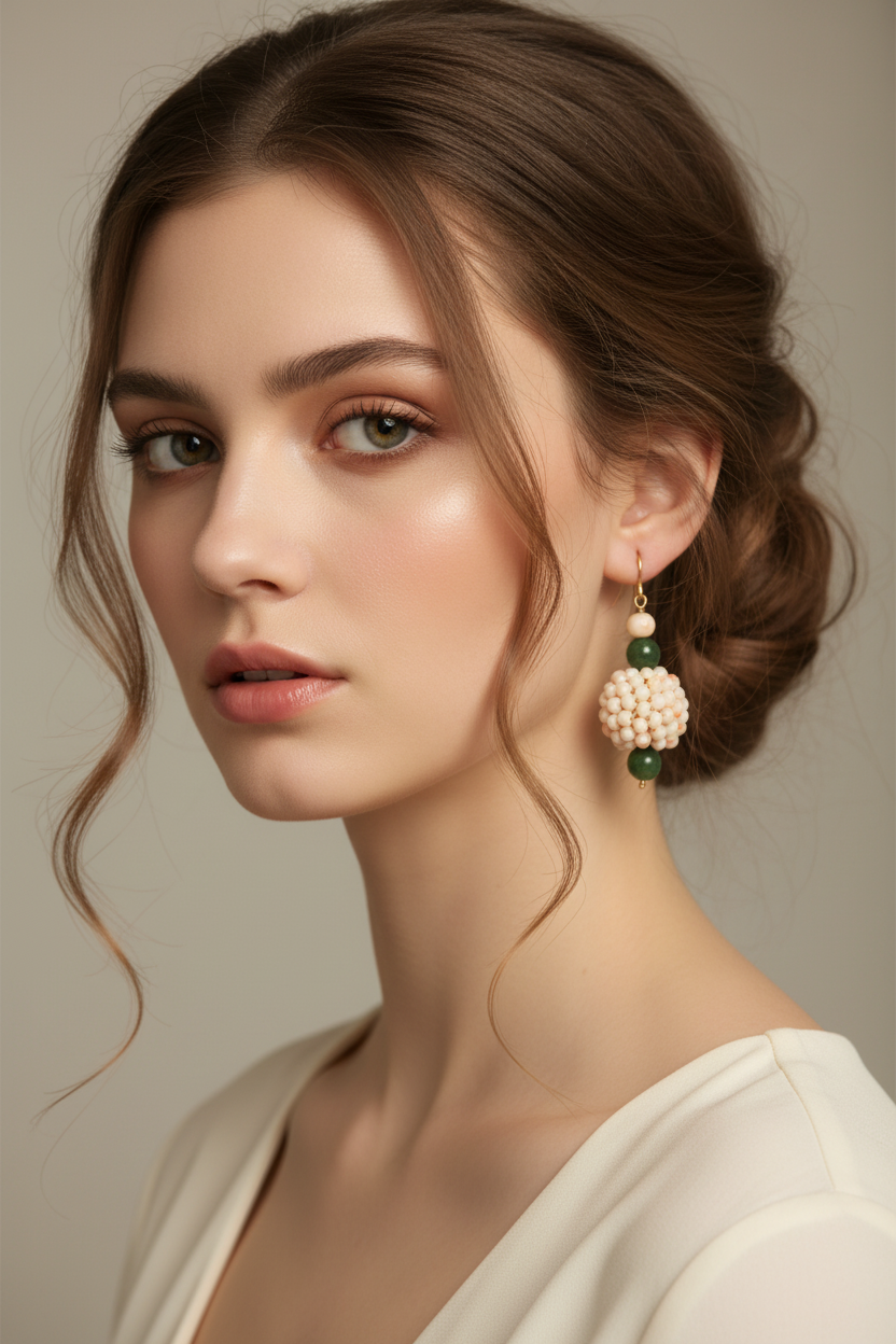 Victorian 14kt gold and coral antique earrings